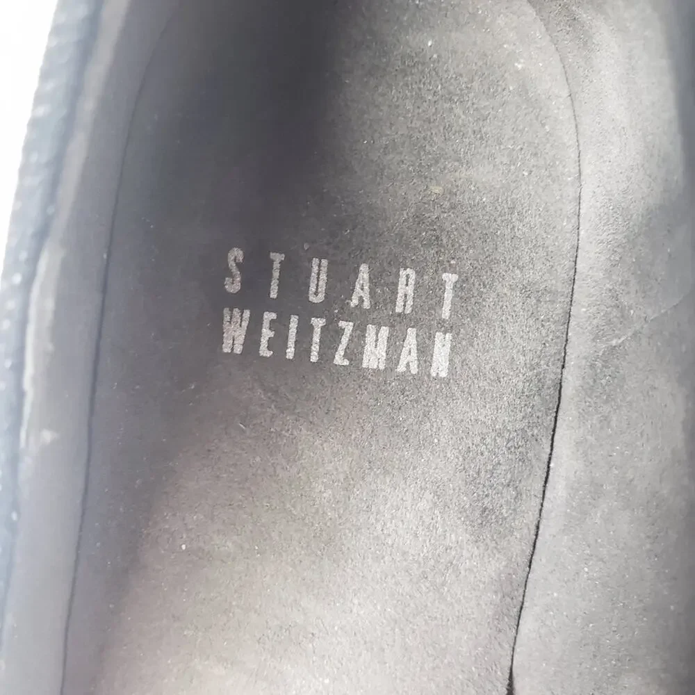 Stuart Weitzman black textured dressy career wedges shoes size 9 - Picture 3 of 9